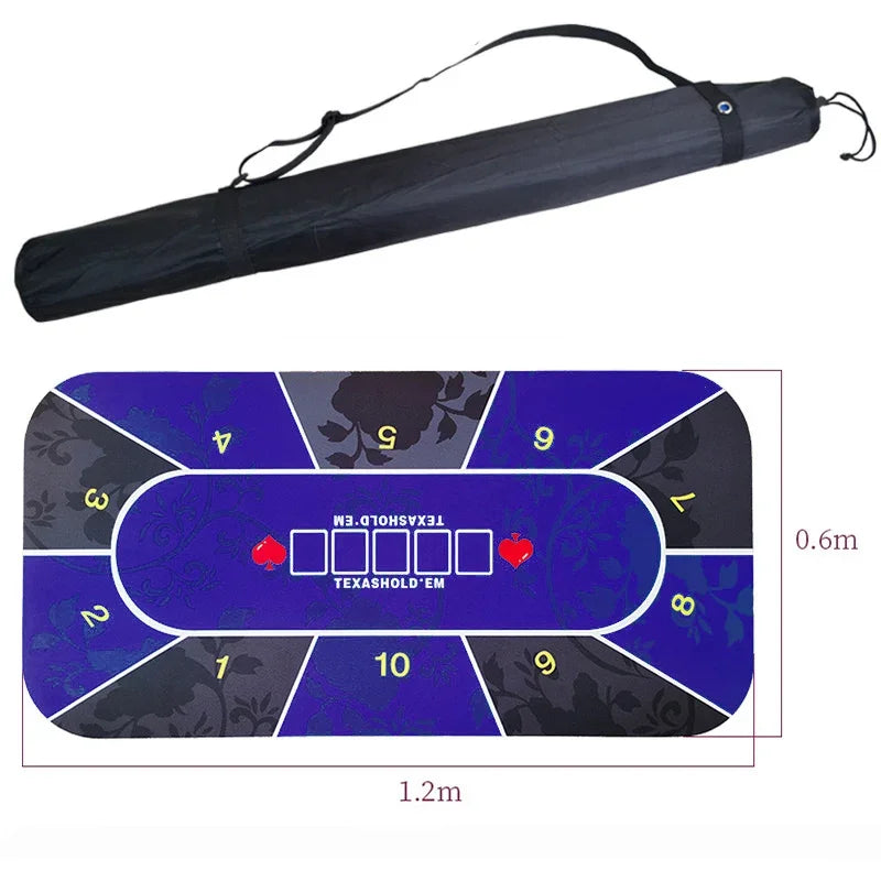 1.2*0.6m Hold'Em Texas Poker Mat Black Jack Baccarat Dice Durable Rubber Home Gaming Desk Pad