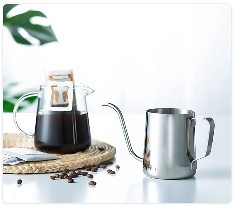 GIANXI Stainless Steel Gooseneck Coffee Maker Hanging Ear Drip Spout Pot Tea Kettle with Handle Drop Shipping