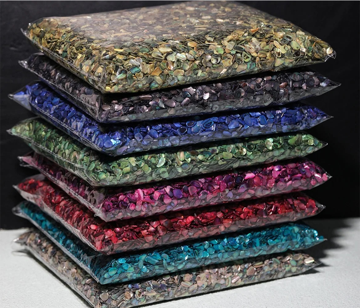 100g Abalone Shell Fragments – Smooth New Zealand Natural Shell Nail Art Accessories for a Unique and Elegant DIY Manicure Look