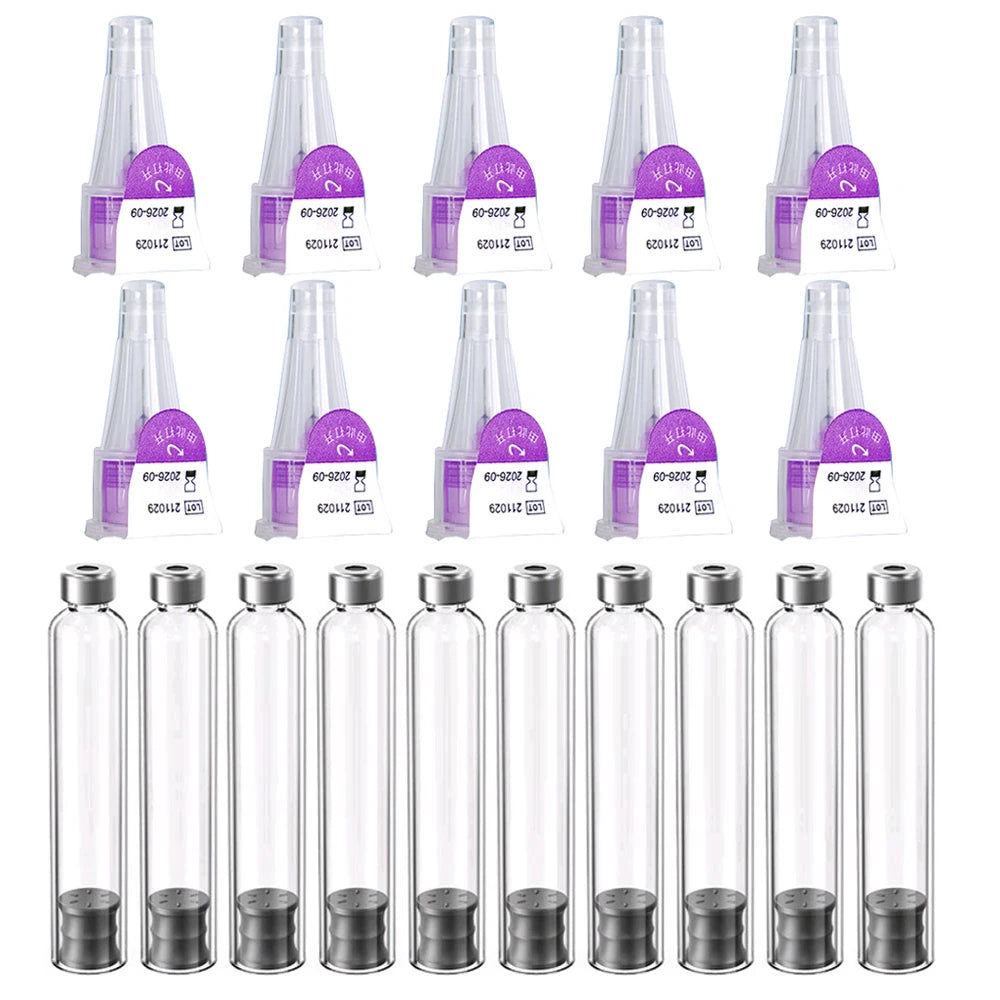 Black Magic Pen Accurate Dosage Kit 3ml Empty Cassette Bottle Cartridges Disposable 4/6/8mm Pen Tip for Insulin Injection Pen
