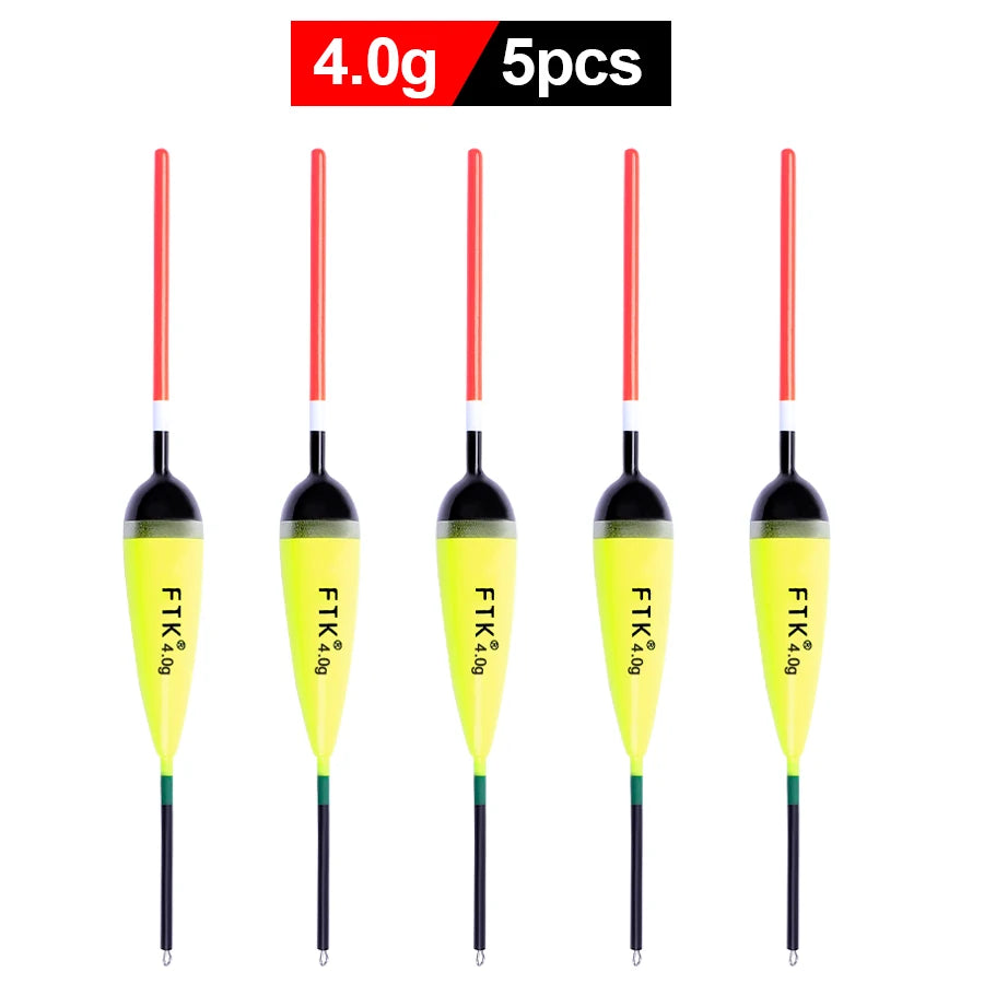 FTK 5pcs/lot Fishing Float Size 2g-4g Barguzinsky Fir Floats Carp Fishing Bobber Vertical Buoy Length 15.5-20cm Fishing Tackle