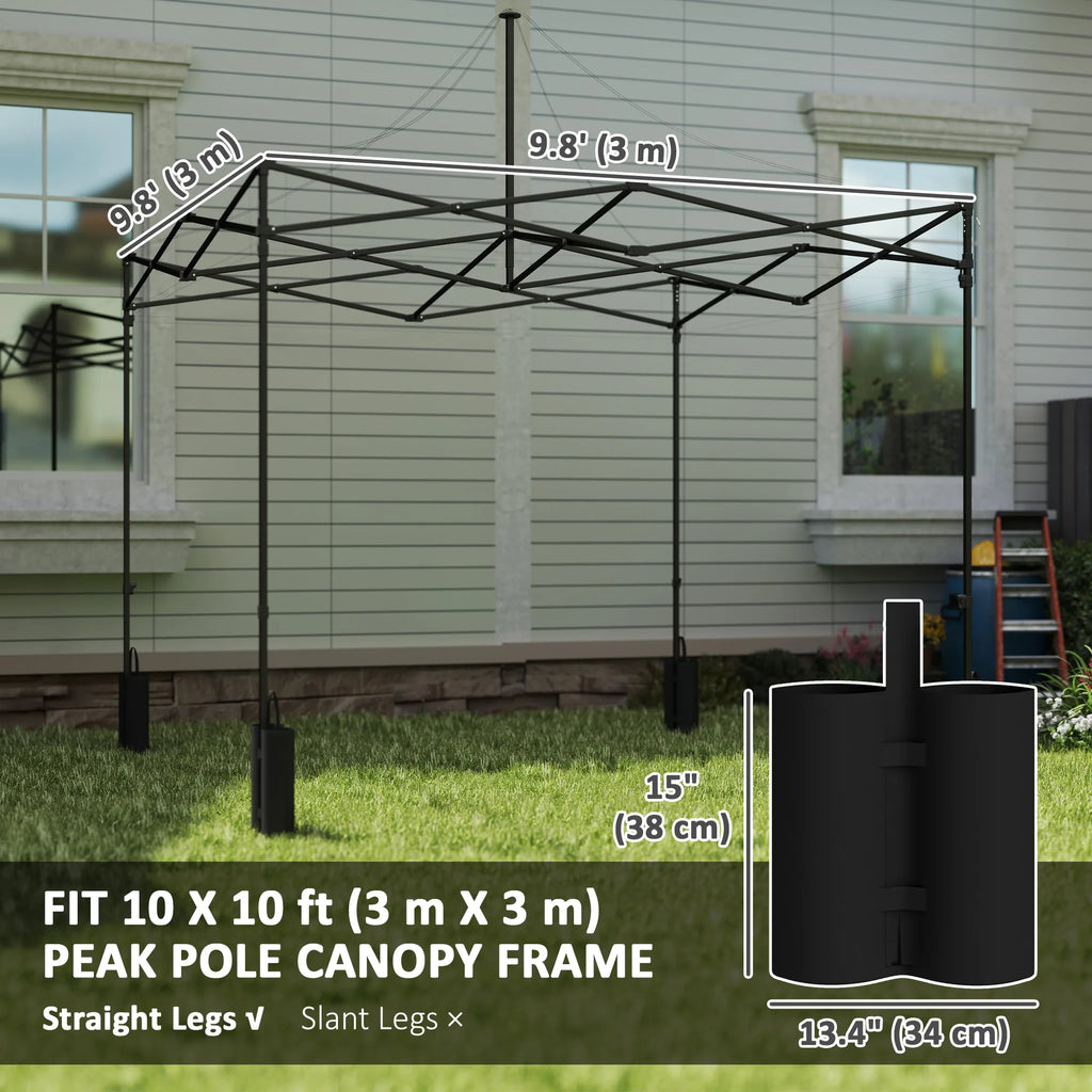 10' x 10' Pop up Canopy Replacement Top with Weight Bags, White