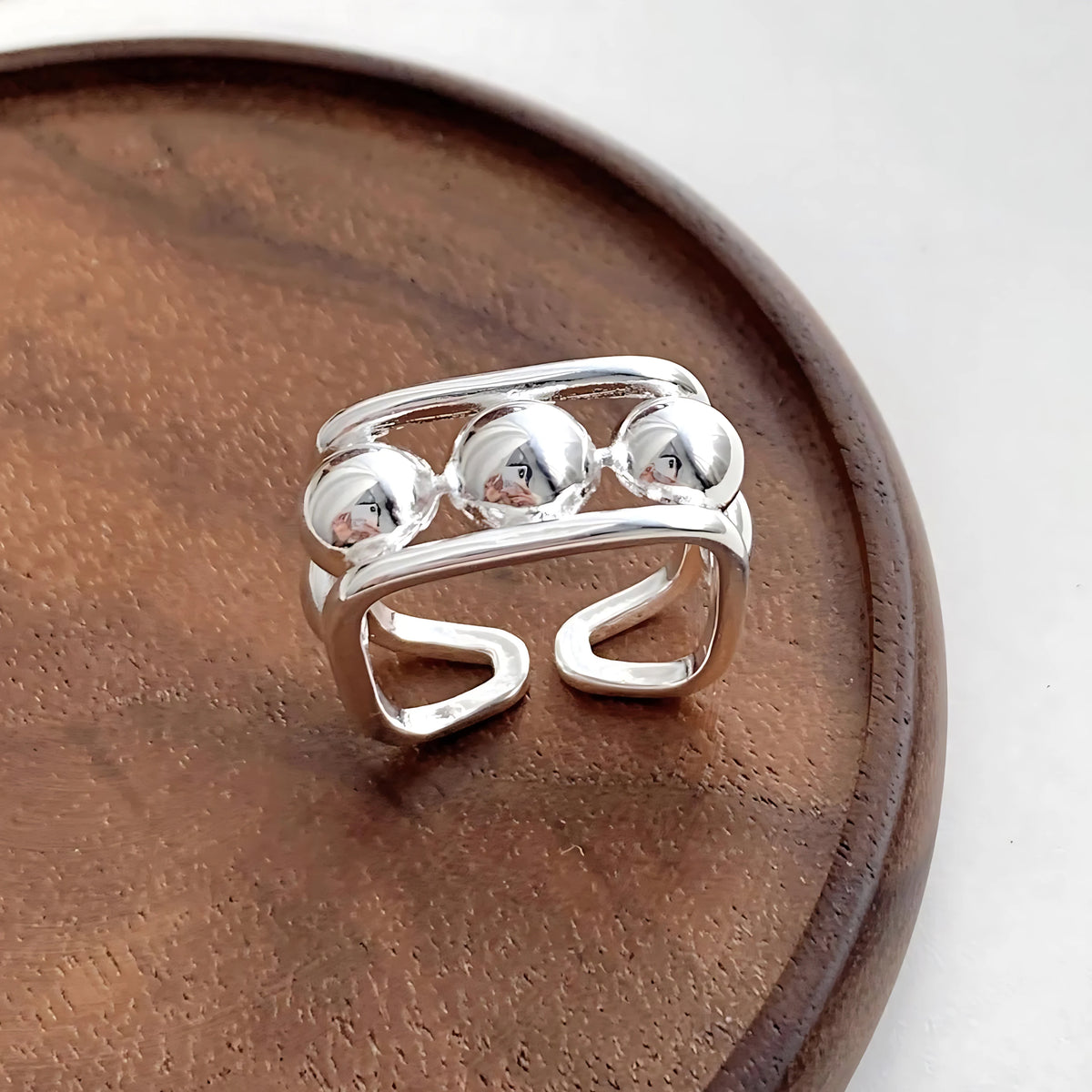 925 Sterling Silver Flower Geometry Ring For Women Girl Hollow Out Zircon Grace Wide Jewelry Gift Dropshipping