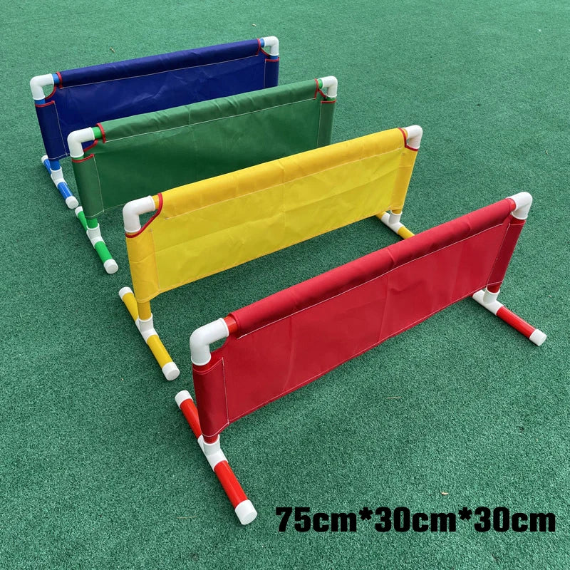 Kids Agility Obstacle Course Toys Colorful Jump Hurdle & Crawl Through Window Frame Children Sensory Integration Training Indoor