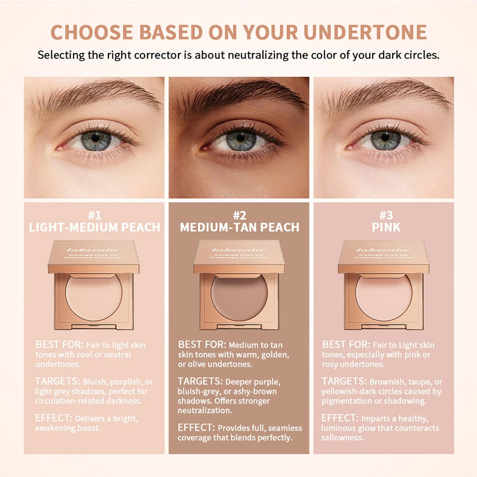 Eye Concealer Corrector With Brush Moisturizing Natural Foundation Long Lasting Waterproof Cover Dark Circles Under Eye Makeup