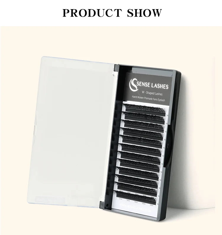 SENSE LASHES 12 Rows 3D 4D 5D 6D W Shape Eyelash Premade Volume Fans Natural Soft Light Full Dense Eyelash Extensions Supplies