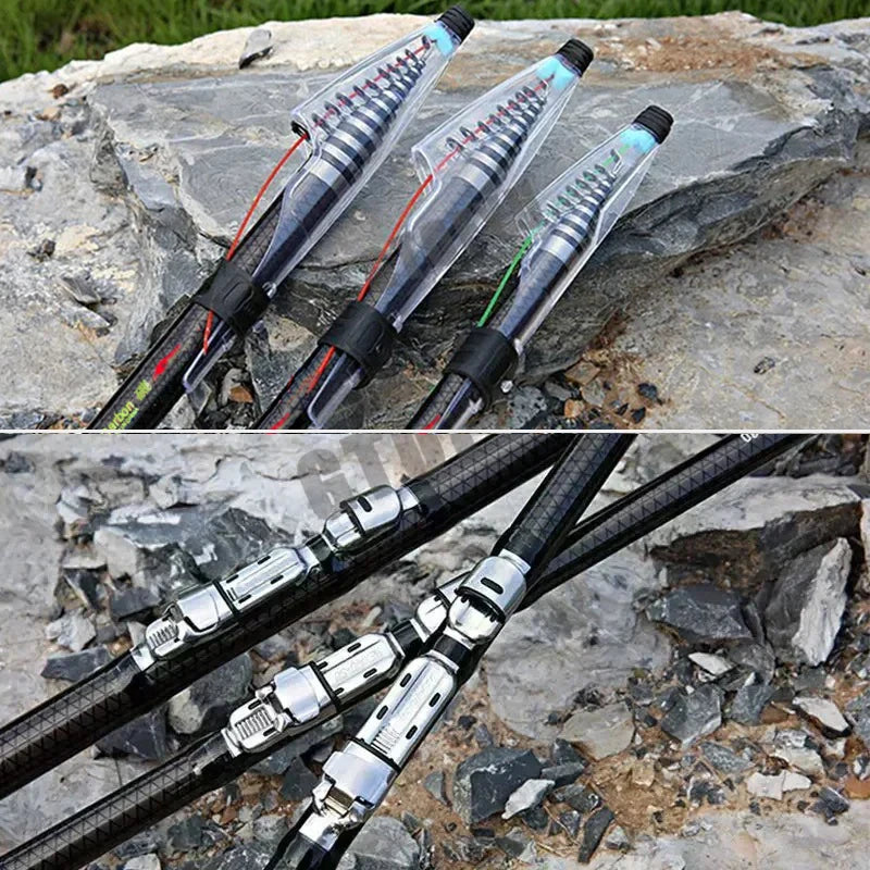 2.7M 3.6M 4.5M 5.4M 6.3M 7.2M Carbon Telescopic Rock Fishing Rod Ultra Light Rod Lure Carp Travel Ocean Spinning Fishing Rod
