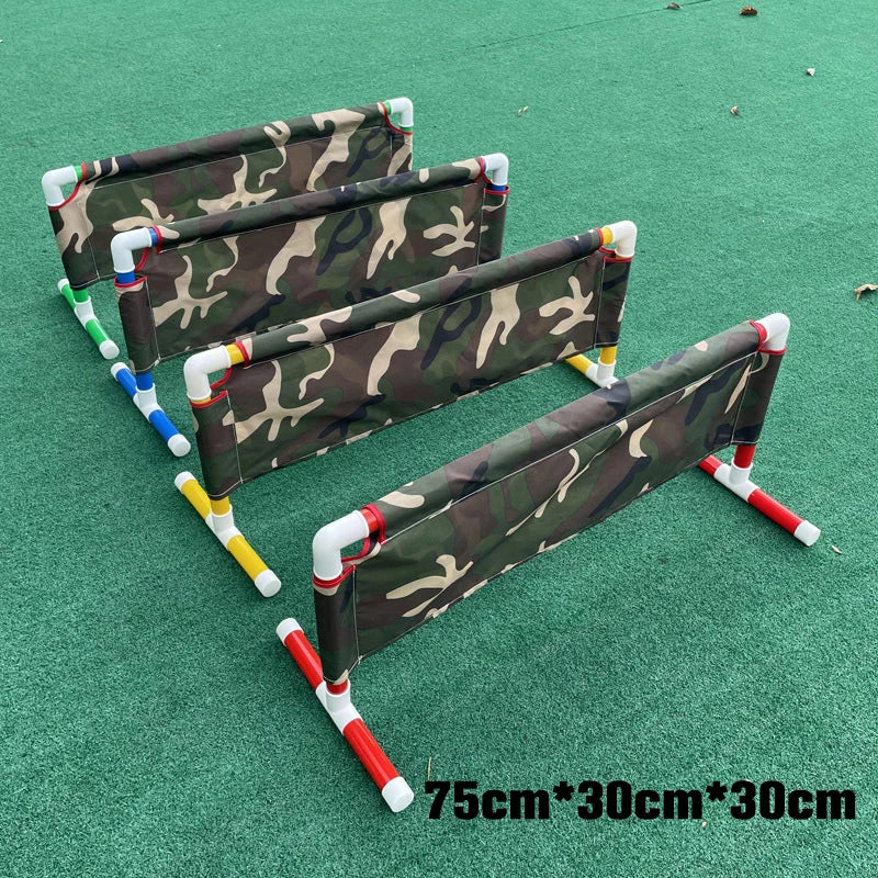 Kids Agility Obstacle Course Toys Colorful Jump Hurdle & Crawl Through Window Frame Children Sensory Integration Training Indoor