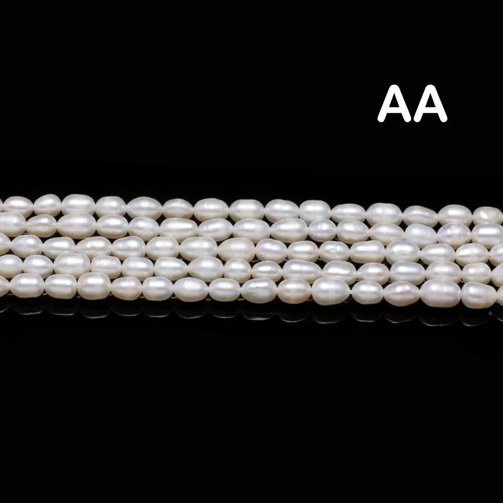 Natural Freshwater Pearl Beads High Quality Rice Shape Punch Loose Beads for DIY Elegant Necklace Bracelet Jewelry Making