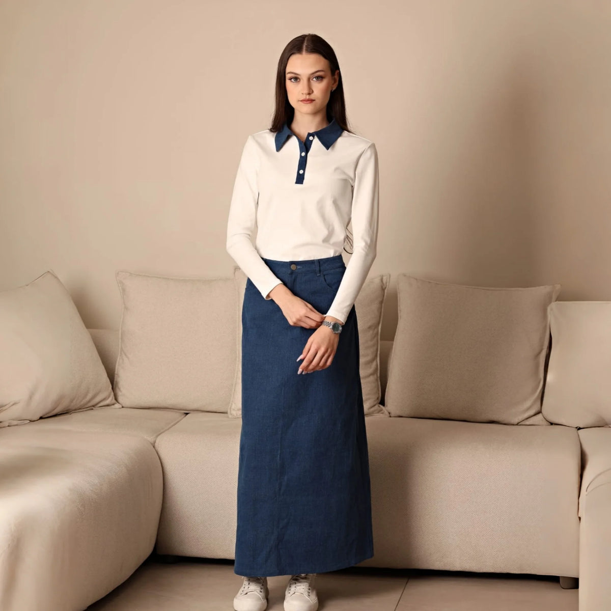 Mali's 2026 SS Women Clothes Elegant Polo Shirts Full Sleeves Boutique Top Fashion Lady Long Skirt High Quality Clothing