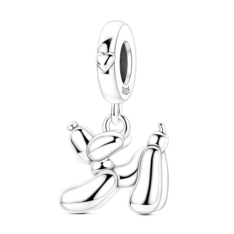 Beautiful 925 Sterling Silver Puppy Cat Swallow Raccoon Giraffe Animal Pendant Fit DIY Bracelet Necklace Package Jewelry Gifts