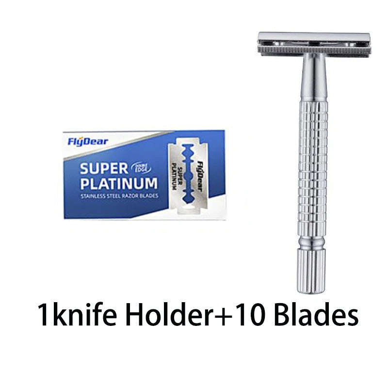 Razor Stainless Steel Double-Blade Razor Old Fashioned Razor Manual Shaving for Men
