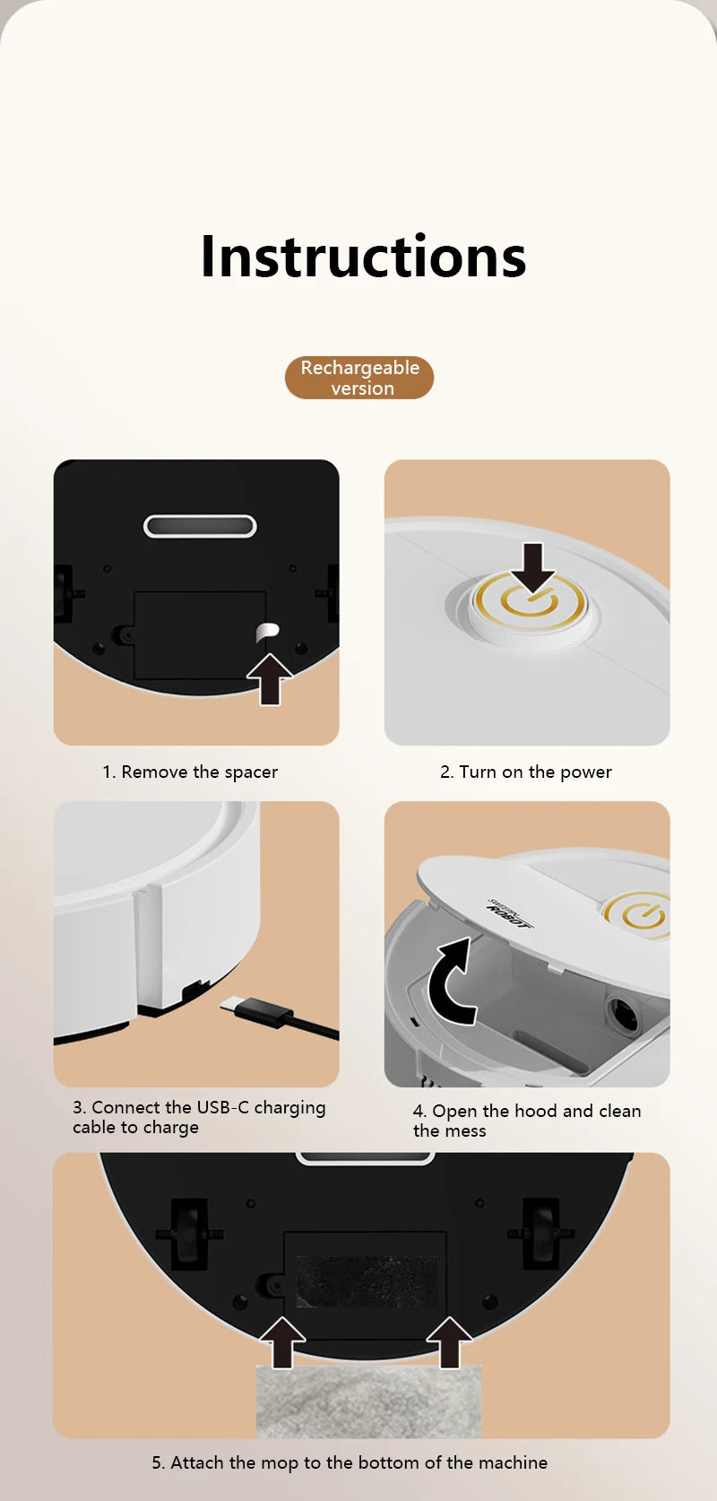 3-in-1 Automatic Sweeping Robot Sweep Vacuum Cleaner Mopping Floor USB Rechargeable Mini Cleaner Home Cleaning Machine