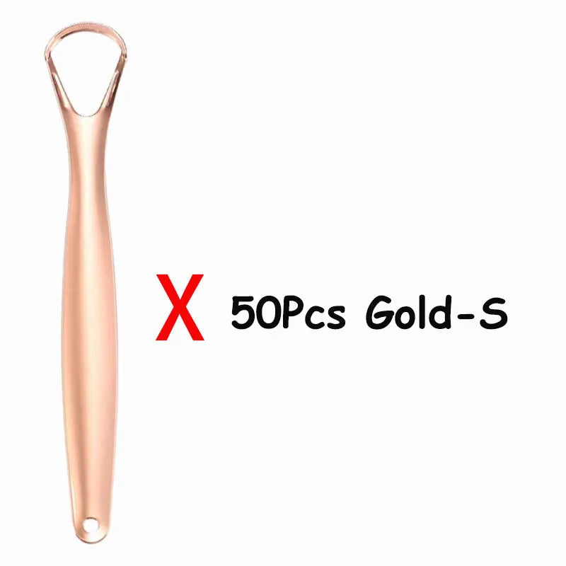 1Pc/2/4/10//20/50Pcs Dental Stainless Steel Tongue Scraper Bad Breath  Tongue Coating Cleaner Oral Care Tools Large/Small
