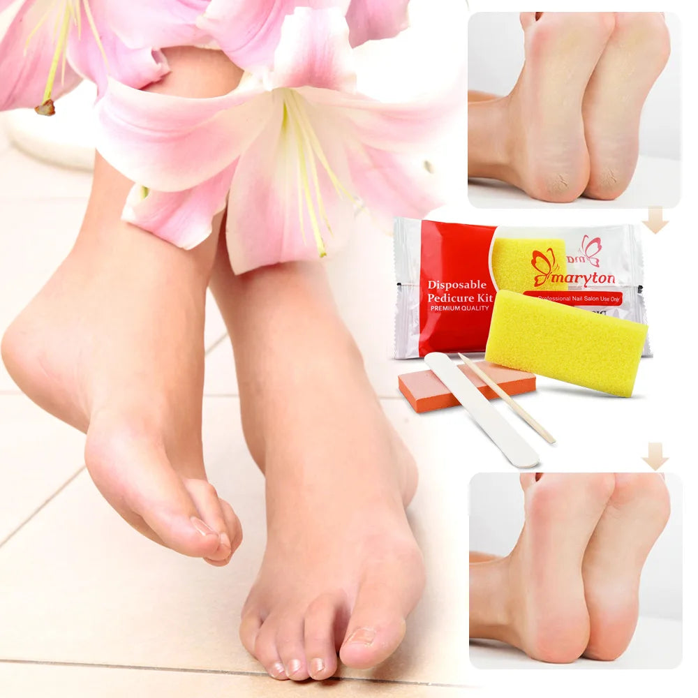 800 Sets/Carton Disposable Pedicure Kits Nail Sets Sand File Buffer Sponge Block Manicue Tools