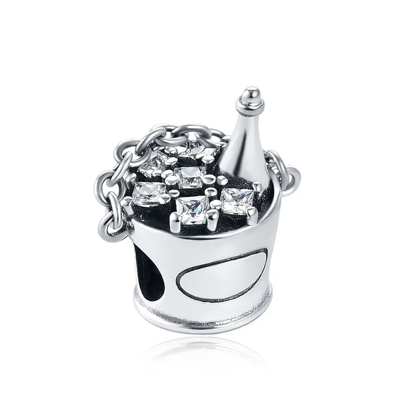 Hot Selling 925 Silver Cup,Coffee Cup,Beer,Bead Pendant Suitable European Original Bracelet DIY Accessories,Exquisite Jewelry ﻿