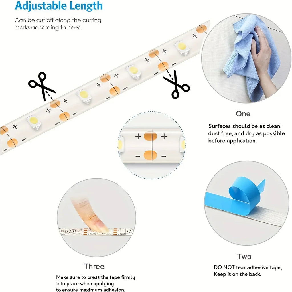Smart USB Led Strip Light SMD2835 5V Motion Sensor Hand Scan ON OFF Control Backlight Tape for TV Kitchen Cabinet Wardrobe