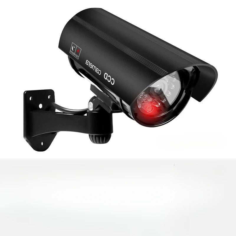 1PC Dummy Security Camera Watreproof Indoor Outdoor Fake CCTV Surveillance System, Red Flashing LED Lights, No Wiring Required