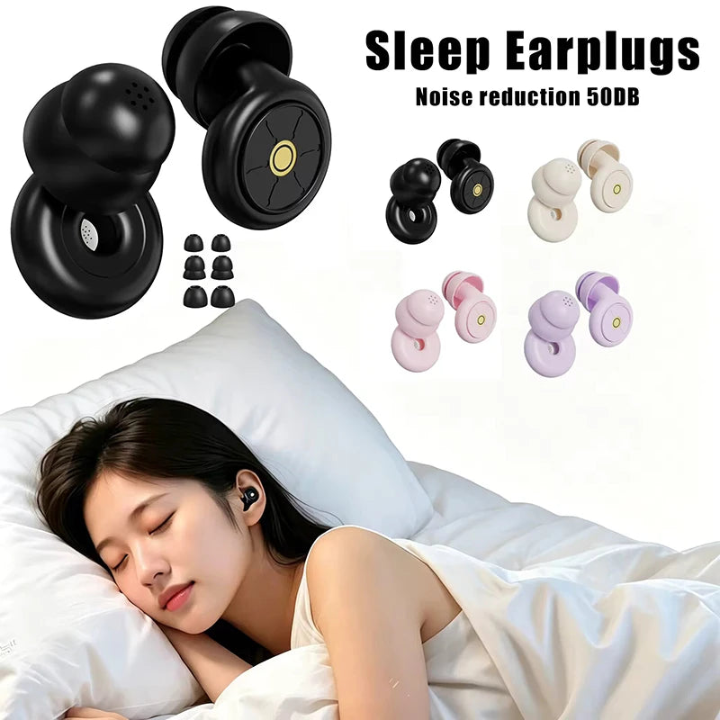 Sleeping Ear Plugs 50dB Noise Cancelling Reusable Silicone Noise Earplugs for Strong Sound Insulation