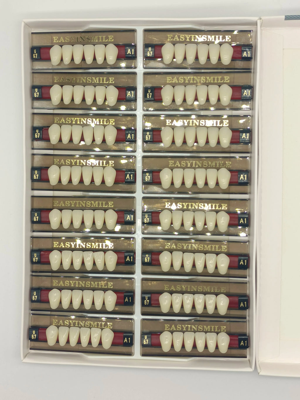 84/96PCS Dental Resin Teeth Acrylic Synthetic Denture A1 A2 A3 Shade 2-Layer Acrylic Denture Education Model Upper/Lower A1-D4