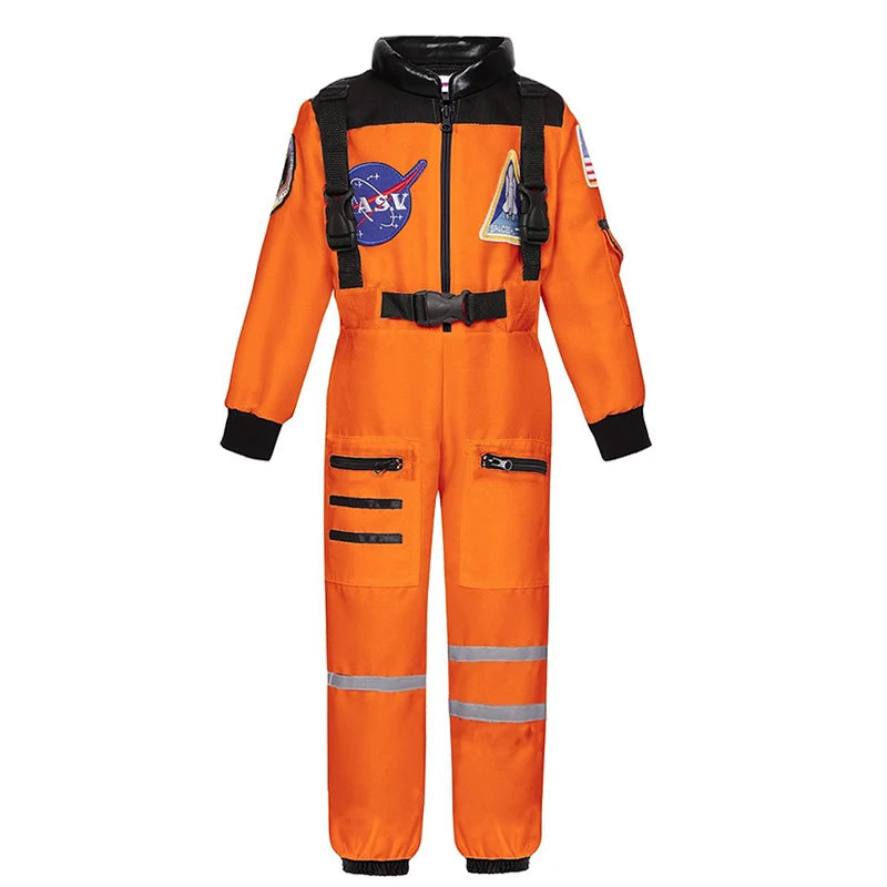 Kids Astronaut Costume Space Suit Halloween Cosplay Space Explorer Performance Children's Jumpsuit Spaceman Boys Girls Outfits