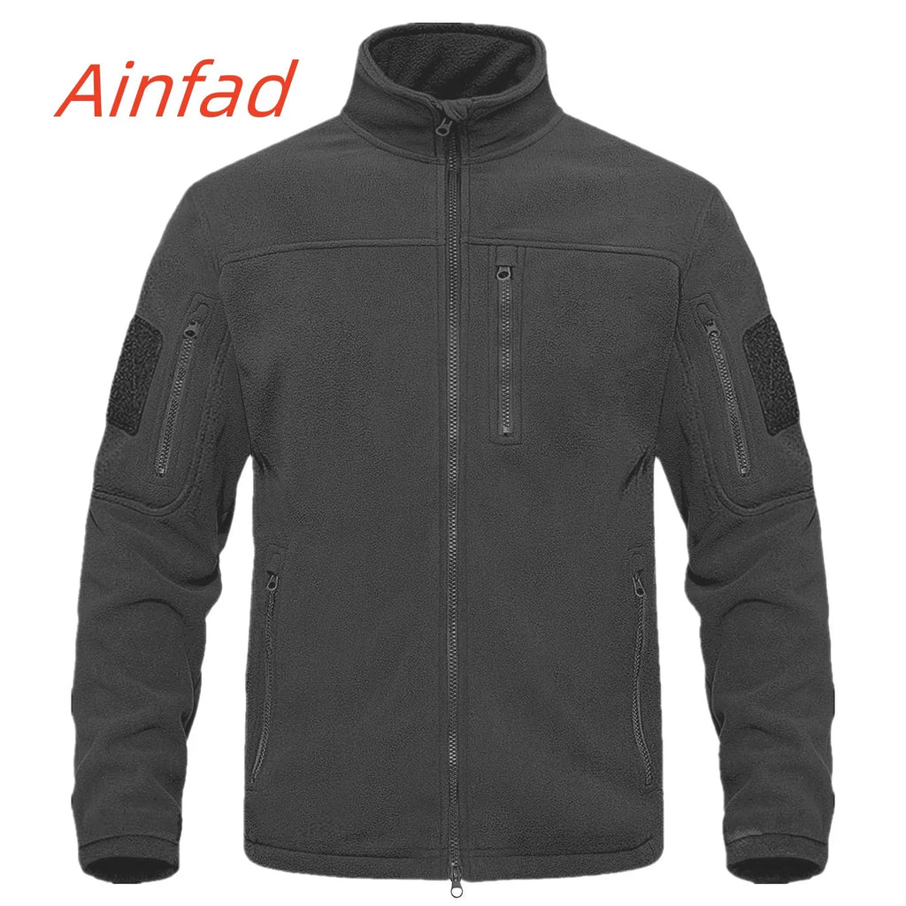 Hunting Autumn Winter Men's Stand Collar Fleece Coat Jacket Thermal Mid-Rise Jacket