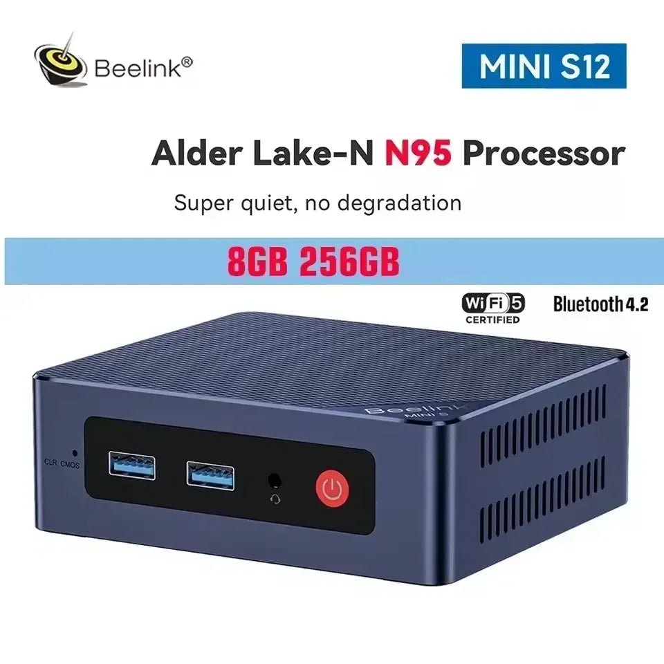 Beelink S12 Pro Mini S N100 Mini PC Gamer Intel Alder Lake N100 N95 N5095 DDR4 16GB 500GB 8GB 256GB DIY Desktop Office Computer