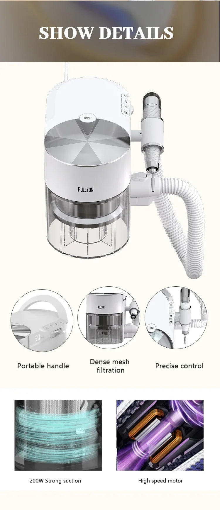 2025 2-in-1 Nail Vacuum And Duster Tool 80W Powerful ABS Durable Beauty Equipment OEM New