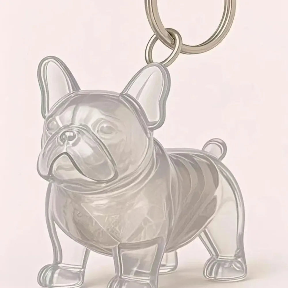 Dog Shape Dog Hair Storage Box Hair Grooming DIY Handmade Pet Hair Keychain Transparent Keyring Puppy Pendants Pet lovers