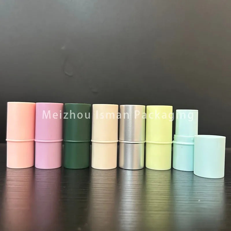 50Pcs Newest Refillable Fat 6g Matte Pink Cheek Lip Balm Packaging Foundation Stick Container Eyeshadow Concealer Stick Tubes