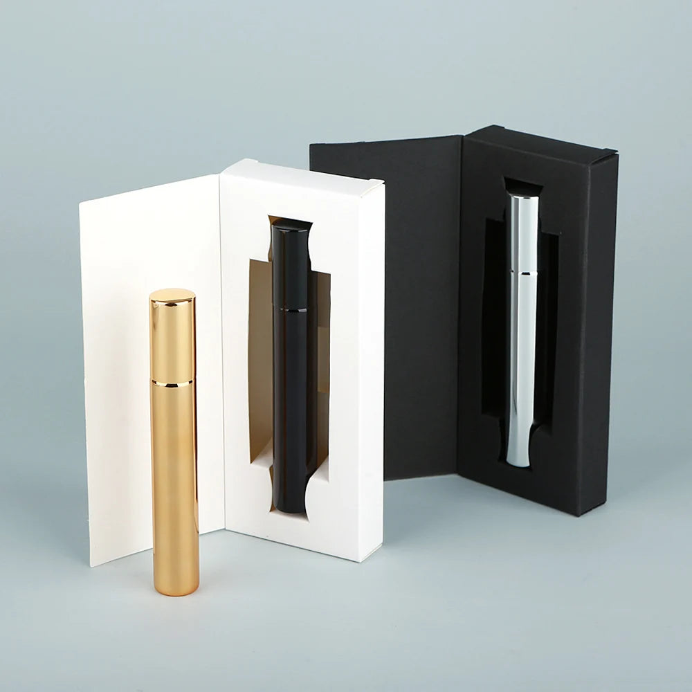 30/50PCS Electroplated Perfume Spray Bottles Set 15ml Each with Boxes Lightweight Portable Design for Outdoor Carrying