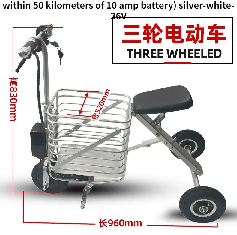Elderly transportation electric tricycle household small mini electric lightweight shopping pet