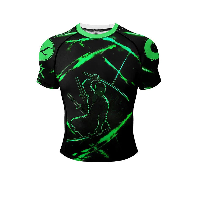 New No Gi BJJ Shirts Jiu Jitsu Kickboxing Training Rashguard With Hem Rubber Polyester Spandex Compression Sports Gym Blouses