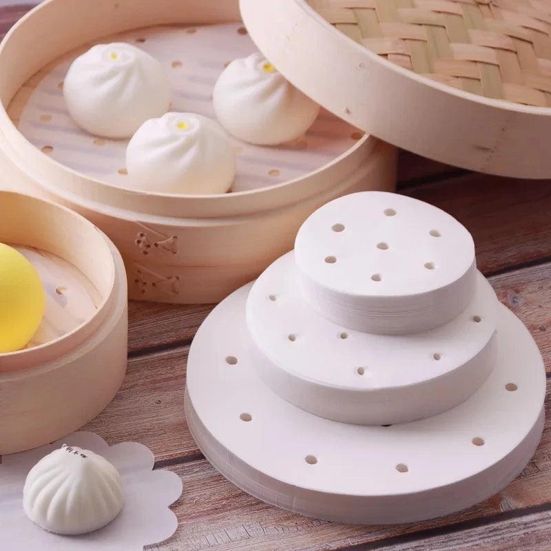100Pcs Air Fryer Steamer Liners Disposable Paper Non-Stick Steaming Basket Baking Utensils Kitchen Parchment Oil-absorbing Paper