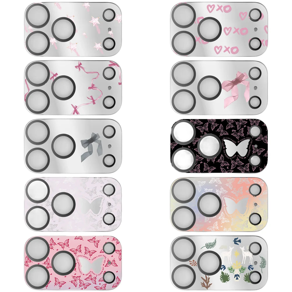 51-100 Cartoon Electroplated Camera Lens Protector for iPhone 17 Pro Max / 17 Pro Scratch Resistant Glass Rear Cover