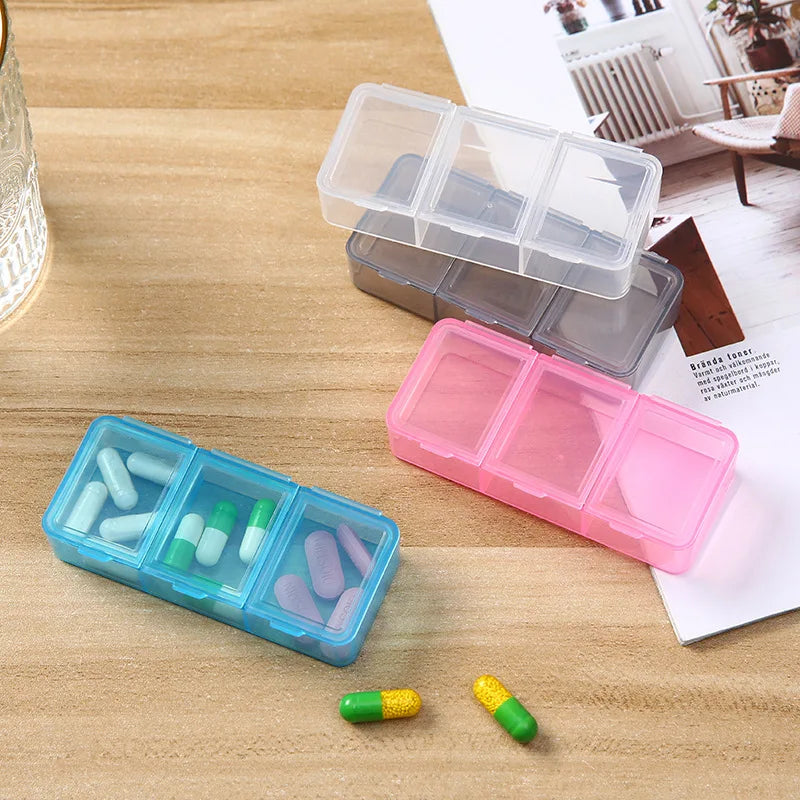 1 Day 3 Grids Rainbow Pill Medicine Box Tablet Medicine Organizer Health Storage Pill Box Holder Splitters With Printed Braille