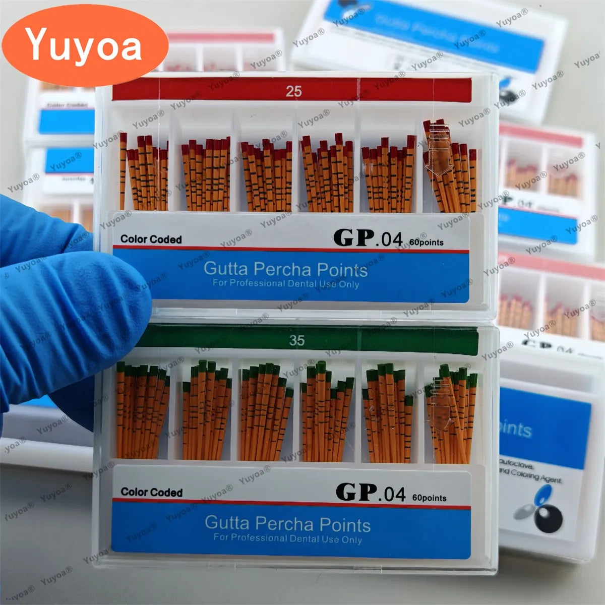 10boxes Absorbent Dental Gutta Percha Points 02 04 06 15#-40# F1 F2 F3 With Scale Endodontics Paper Tips Dentistry Consumable