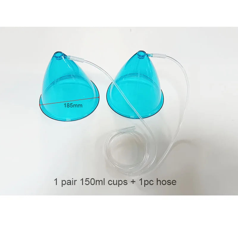 1 Pair 120/150/180/210ml Hip Lifting Vacuum Cupping Breast Enlargement Buttock Enhancer Massage Machine Replacement Cup Y Hose