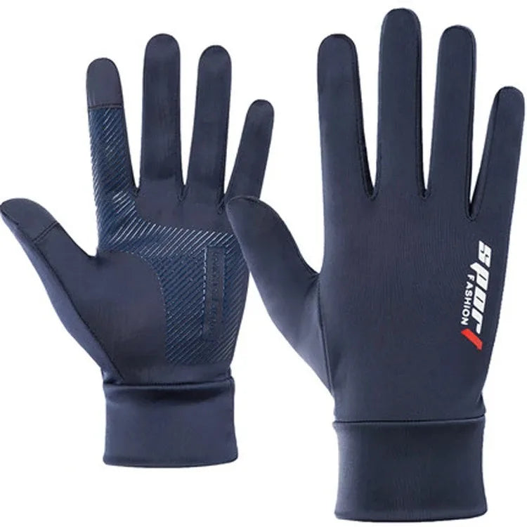 1Pair Fishing Gloves Breathable Two Fingers Elastic Summer Autumn Ice Silk Sunscreen Anti-slip Gloves Cycling Fishing Accessorie