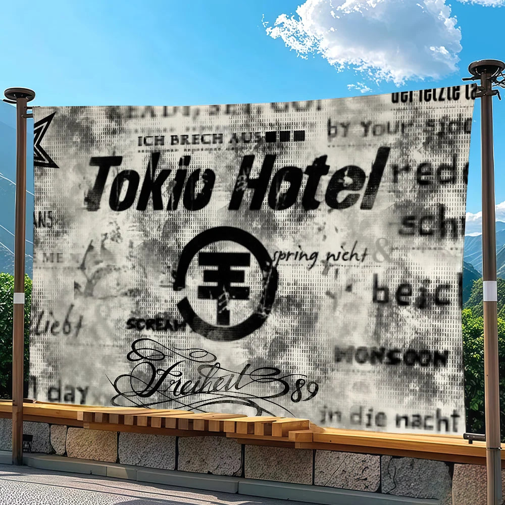Rock T-Tokio H-Hotel Flag Suitable For Party Club Outdoor Indoor Wall Art Decoration Banner Gift