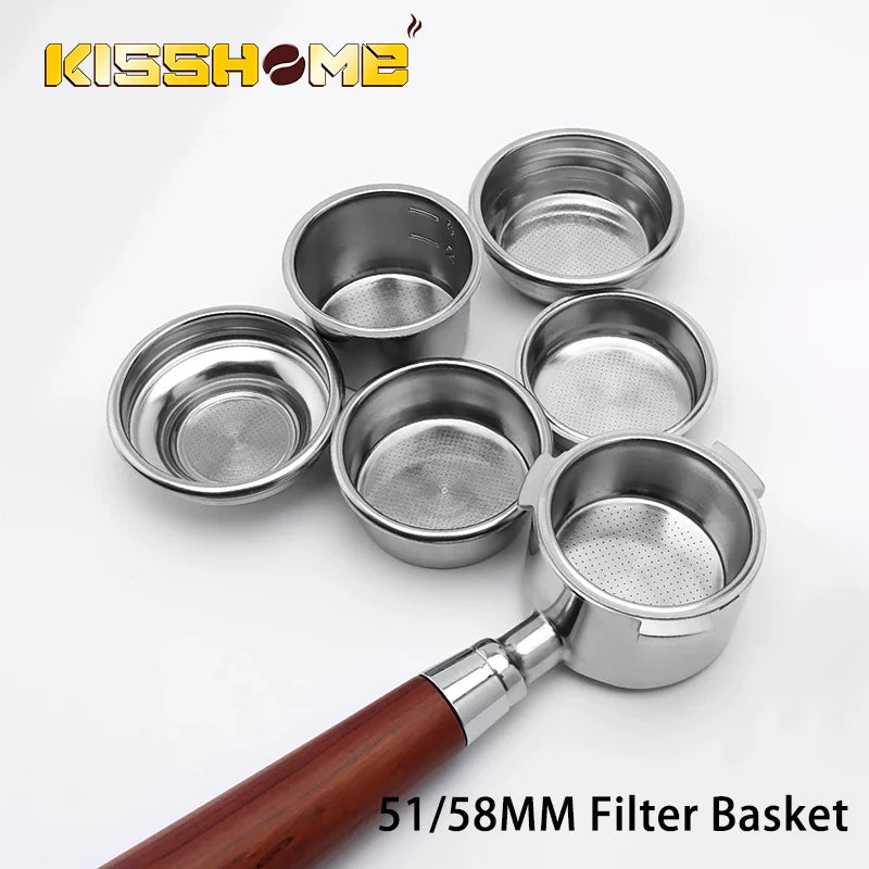 1Pcs 51mm 58mm 1-Cup 2-Cup 4-Cup Filter Basket Replacement for Coffee Bottomless Portafilter Barista Espresso Accessories