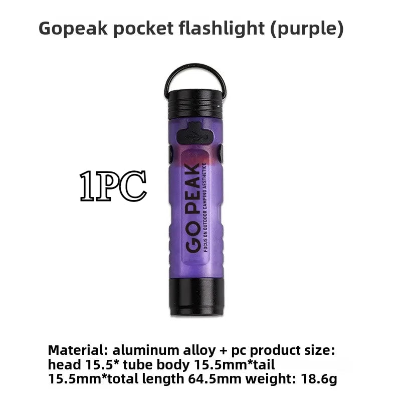 GOPEAK Pocket Mini Flashlight Outdoor Key Clip Cap Ambient Led Long Endurance Disaster Relief Emergency 5050 Small Light