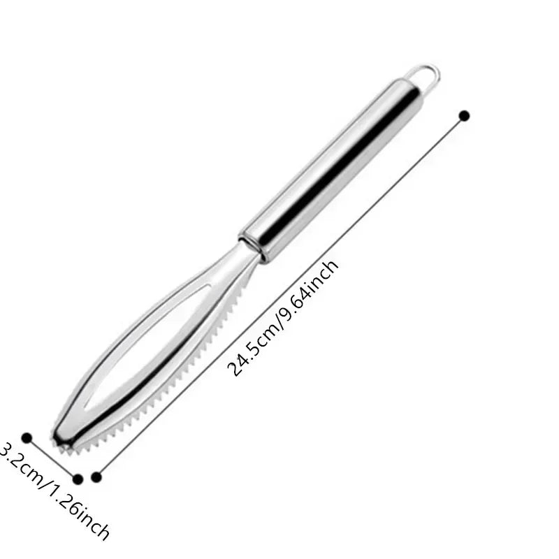 Multi-Purpose Kitchen Scraper, for Fish, Ginger, Crevices. 27cm, Pointed Tip, Versatile Tool