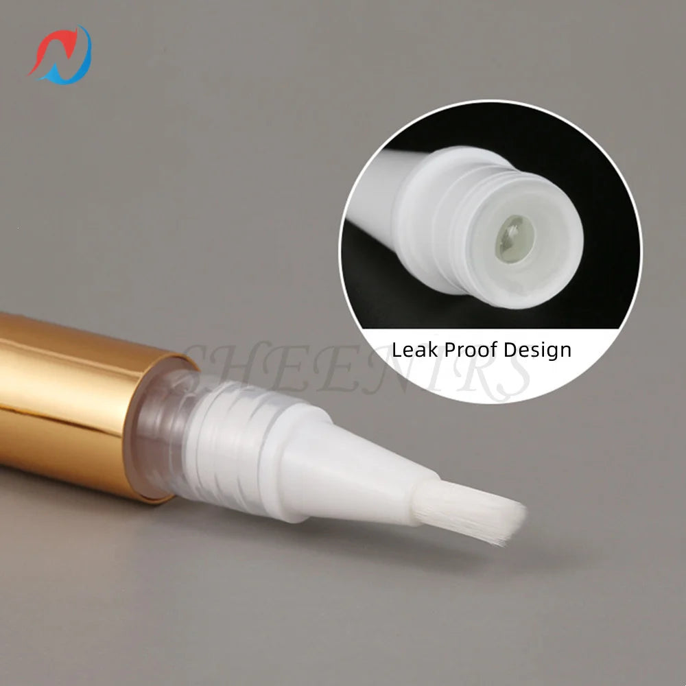 10/20/30pc 5ml Gold Cuticle Oil Pen Empty Twist Pen for Cuticle Oil Applicator Disposable Nail Oil Pen with Brush Eyelash Growth