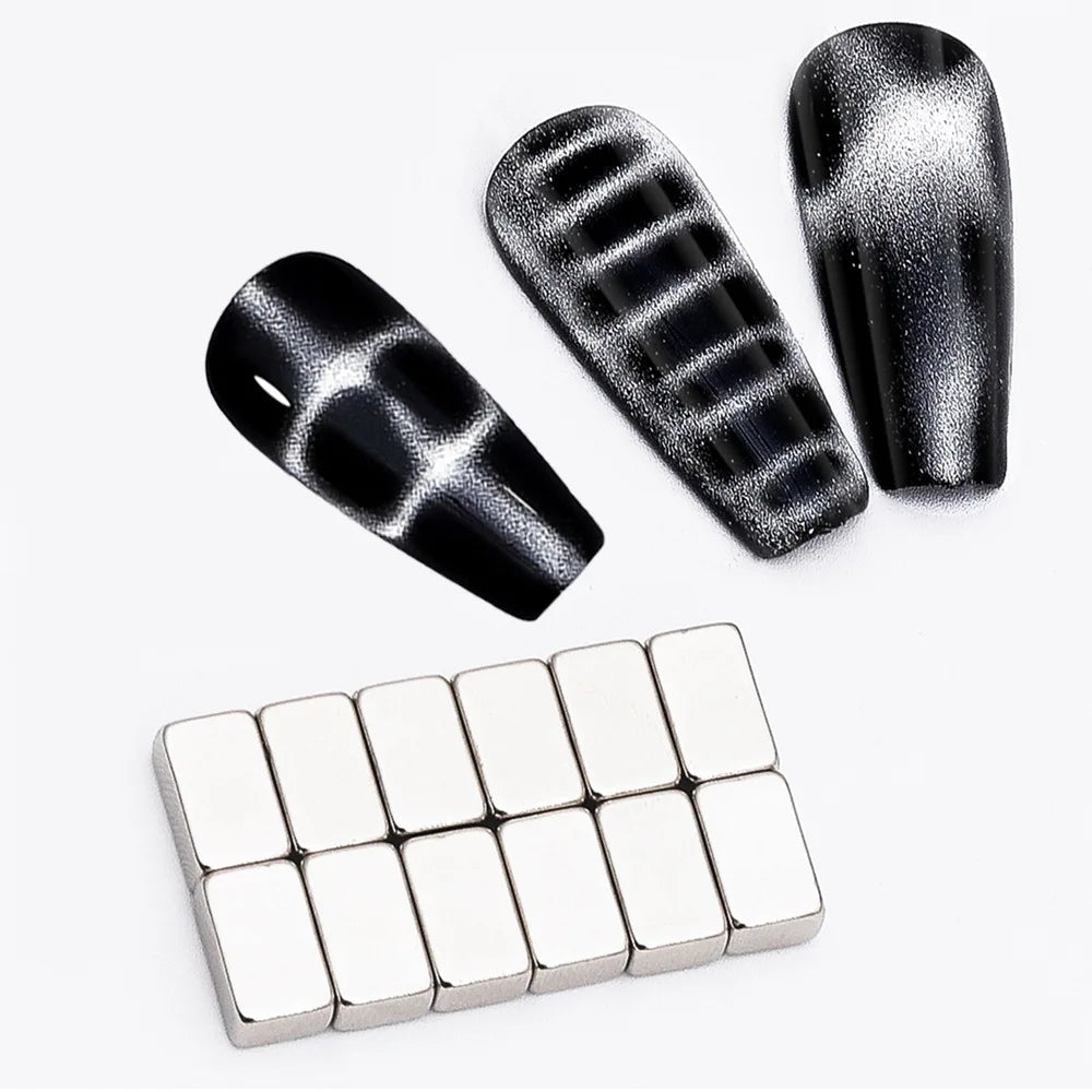 Crocodile Pattern Nail Magnet Nail Cat Eye Strong Effect Magnet Wave Geometric Nail UV Attraction Magnets Set Manicure DIY Tool