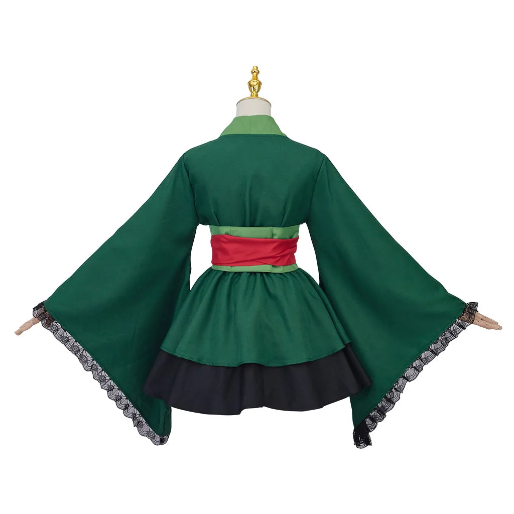 Roronoa Cosplay Costume Halloween Kimono Dresses Outfits One Anime Piece Robe Cloak Belt Full Suit Outfit for Woman