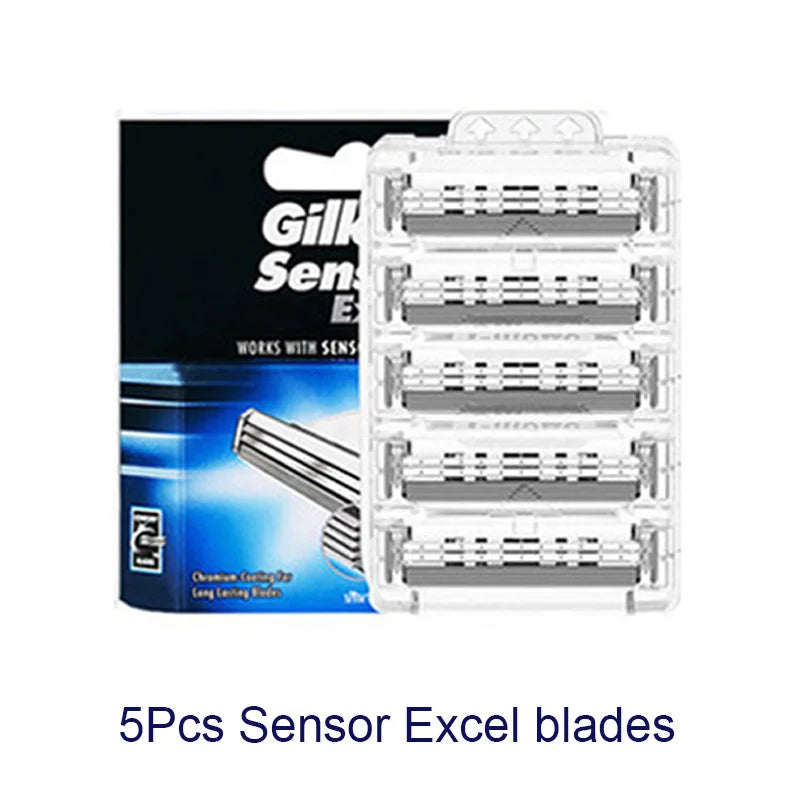 Gillette Sensor Excel Razor Blades Ultra Thin 3 Layer Sharp Shaving Blades Vector3 Men Face Hair Removal  Shaver Replace Refills