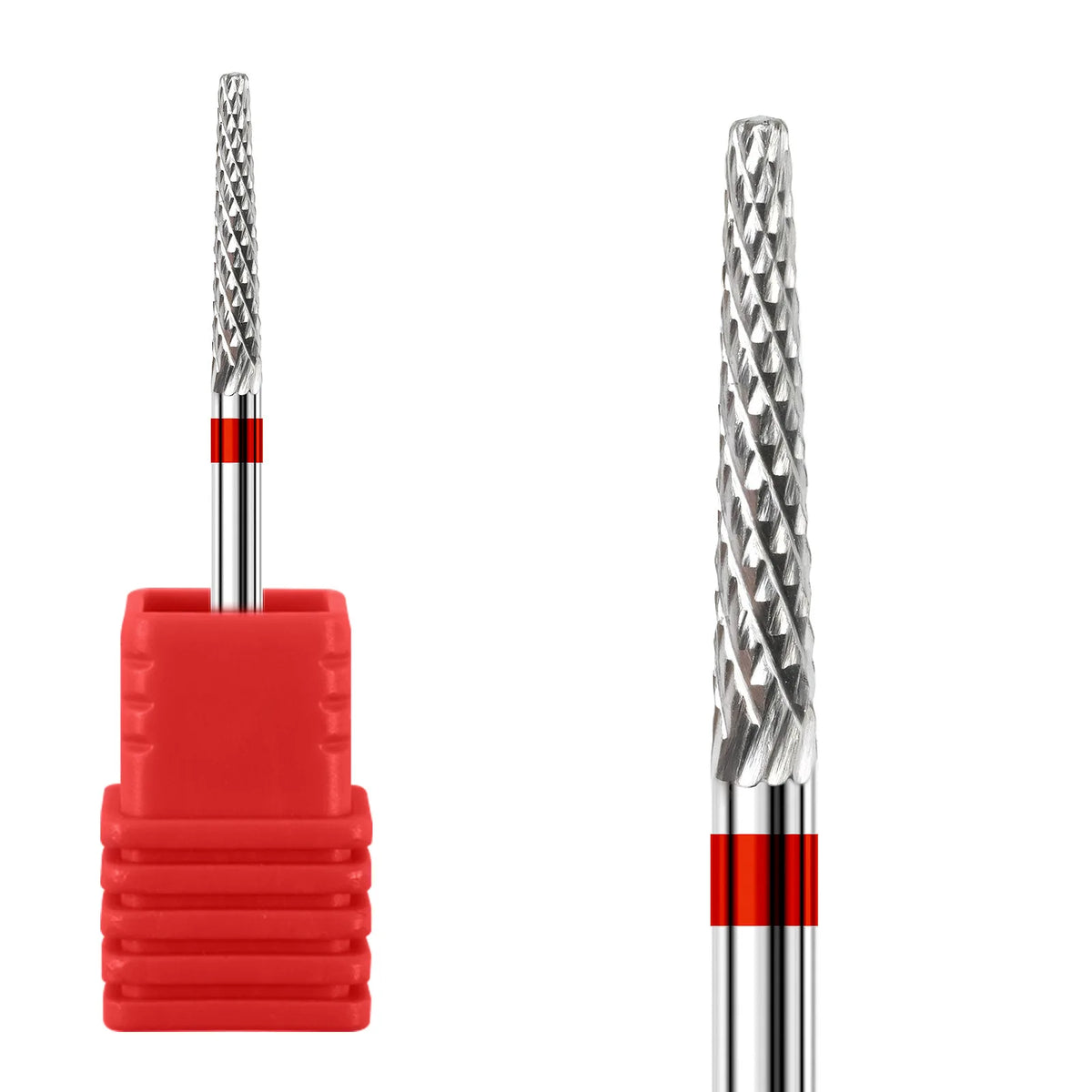 1pc Nail Drill Bits Set for Acrylic Nails, 3/32" Shank Tungsten Steel Tapered Shape Nail Drill, Professional Carbide Tungsten Dr