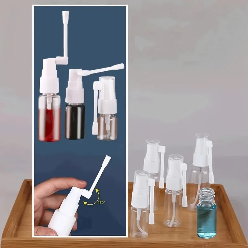 2pcs Rotatable Nozzle Spray Bottle Refillable Nasal Wash Bottle Transparent Plastic Atomizer Empty Sprayer Snoot Clean Container