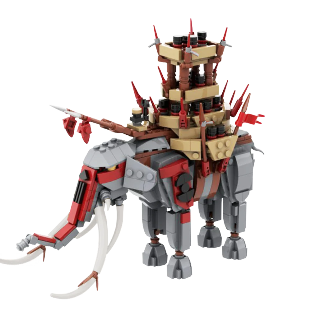 Gobricks MOC Mumakil Oliphant Bricks Rings Movie Creative Model Mumakil War Battle Elephants Building Blocks Toy Gift